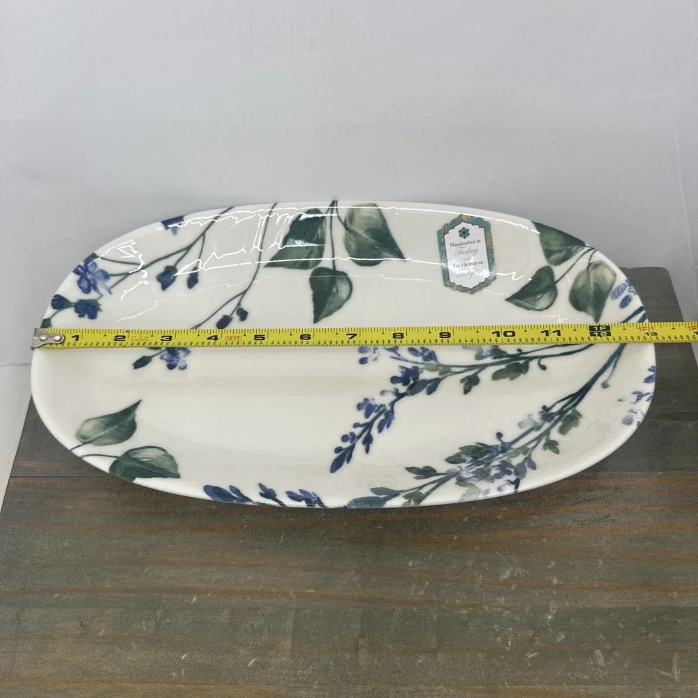 Set of 2 INTESA HOME Wildflowers Oval Serving Tray 13